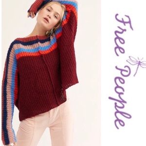 Free People See The Rainbow Sweater Large